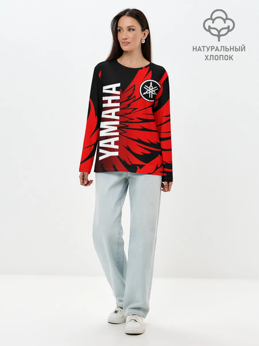 Лонгслив женский. Хлопок / YAMAHA / ЯМАХА / МОТОСПОРТ
