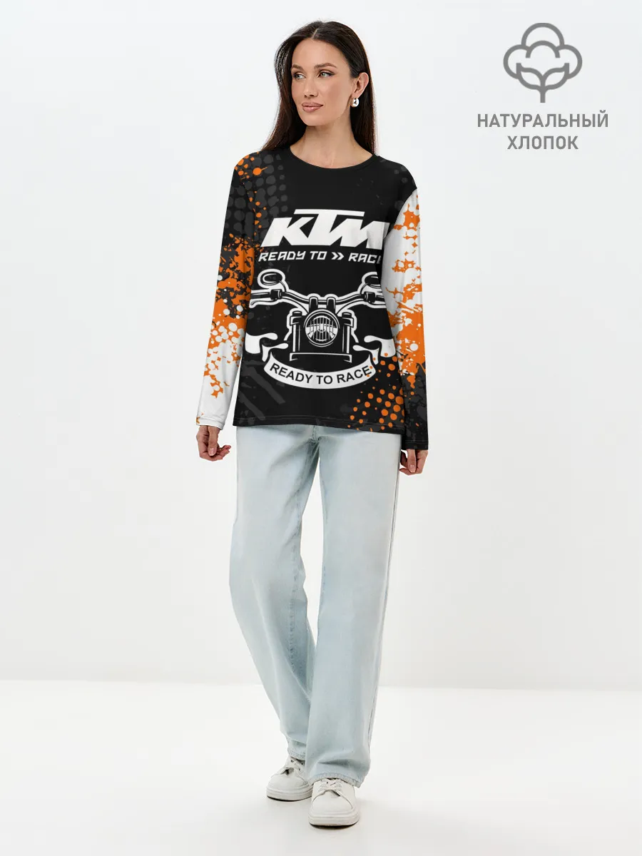 Лонгслив женский. Хлопок / KTM MOTORCYCLES / КТМ МОТОЦИКЛЫ