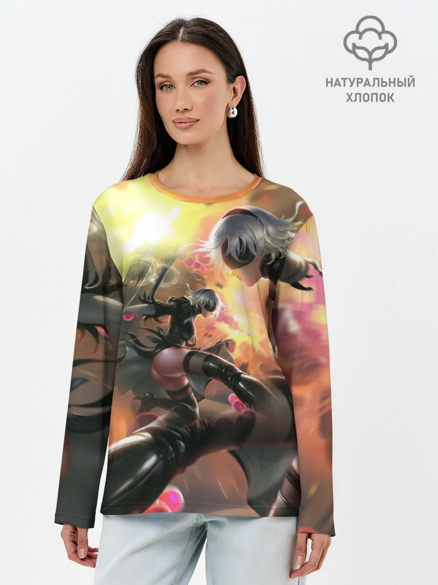 Лонгслив женский. Хлопок / 2B | Nier Automata