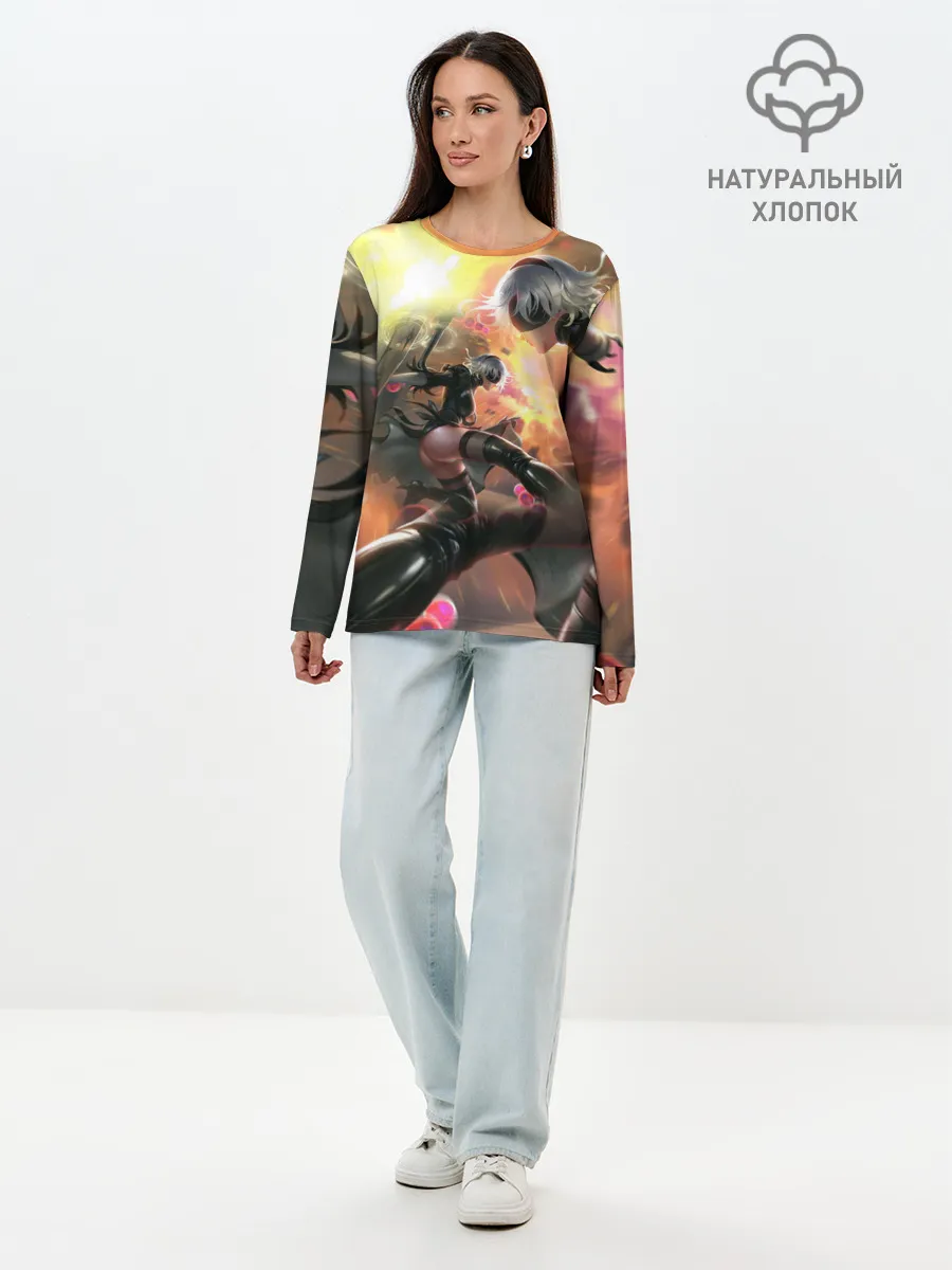 Лонгслив женский. Хлопок / 2B | Nier Automata