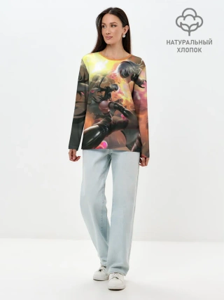 Лонгслив женский. Хлопок / 2B | Nier Automata