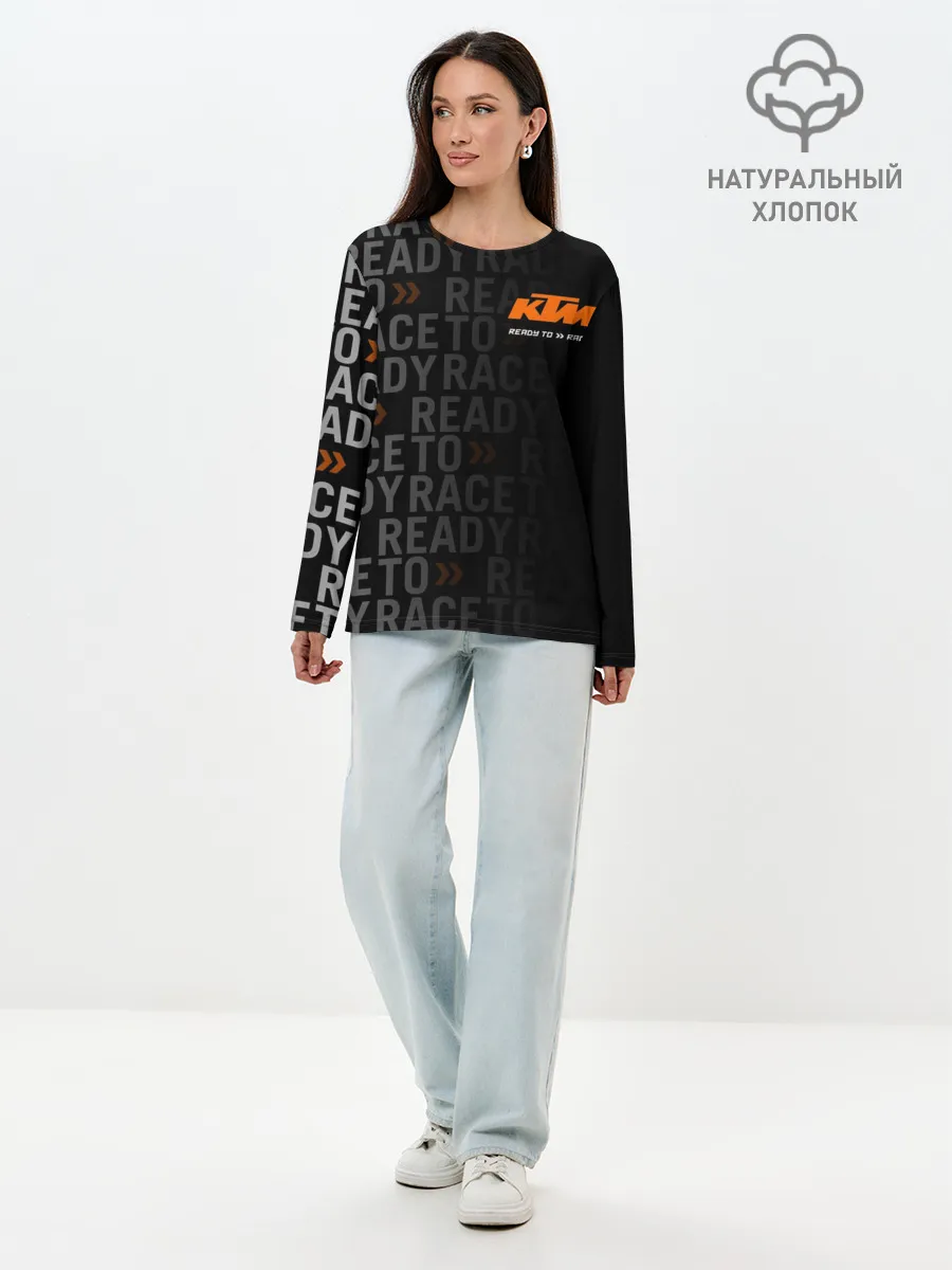 Лонгслив женский. Хлопок / KTM MOTORCYCLES / КТМ МОТОЦИКЛЫ