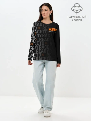 Лонгслив женский. Хлопок / KTM MOTORCYCLES / КТМ МОТОЦИКЛЫ