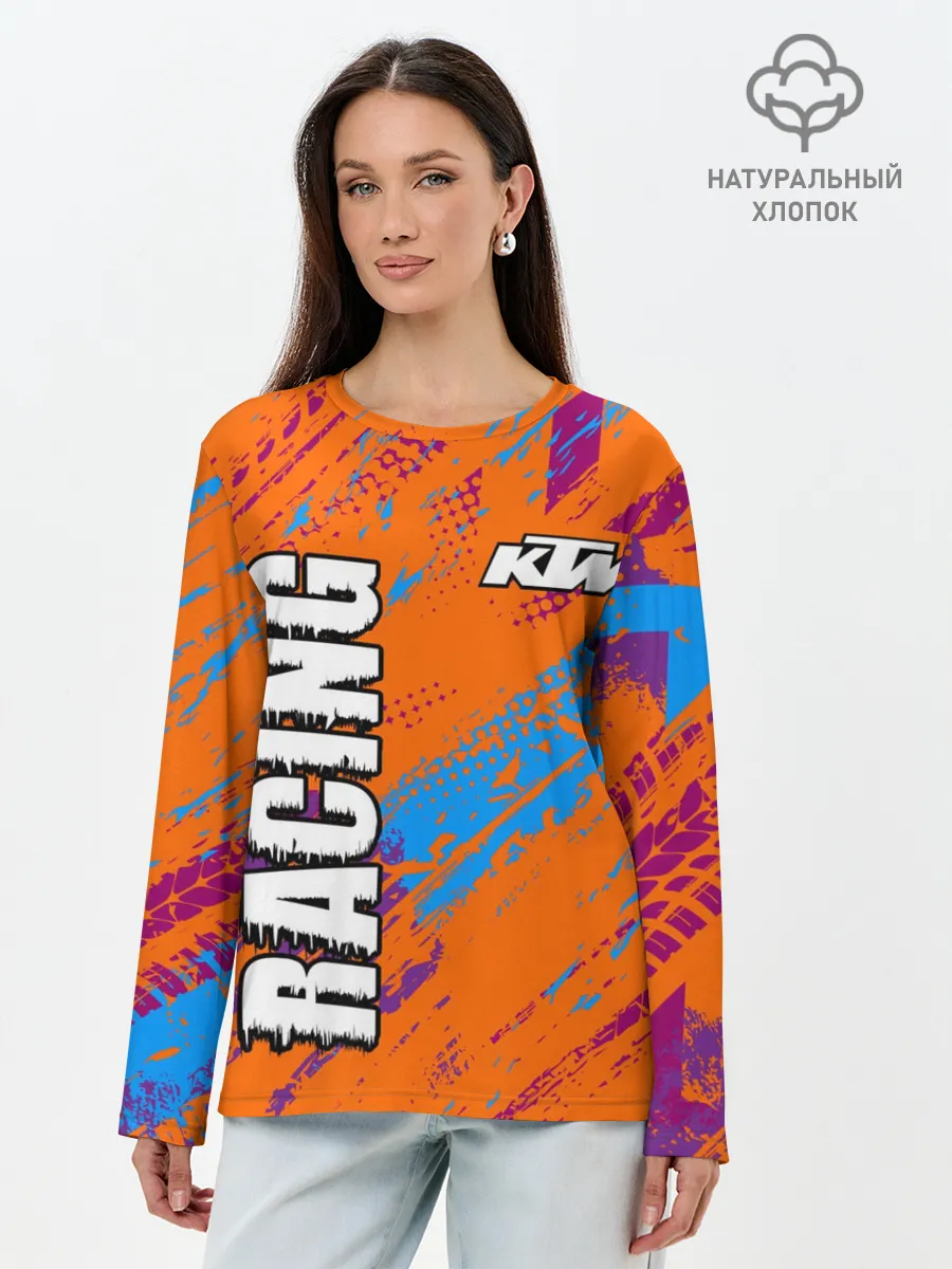 Лонгслив женский. Хлопок / KTM MOTORCYCLES / КТМ МОТОЦИКЛЫ