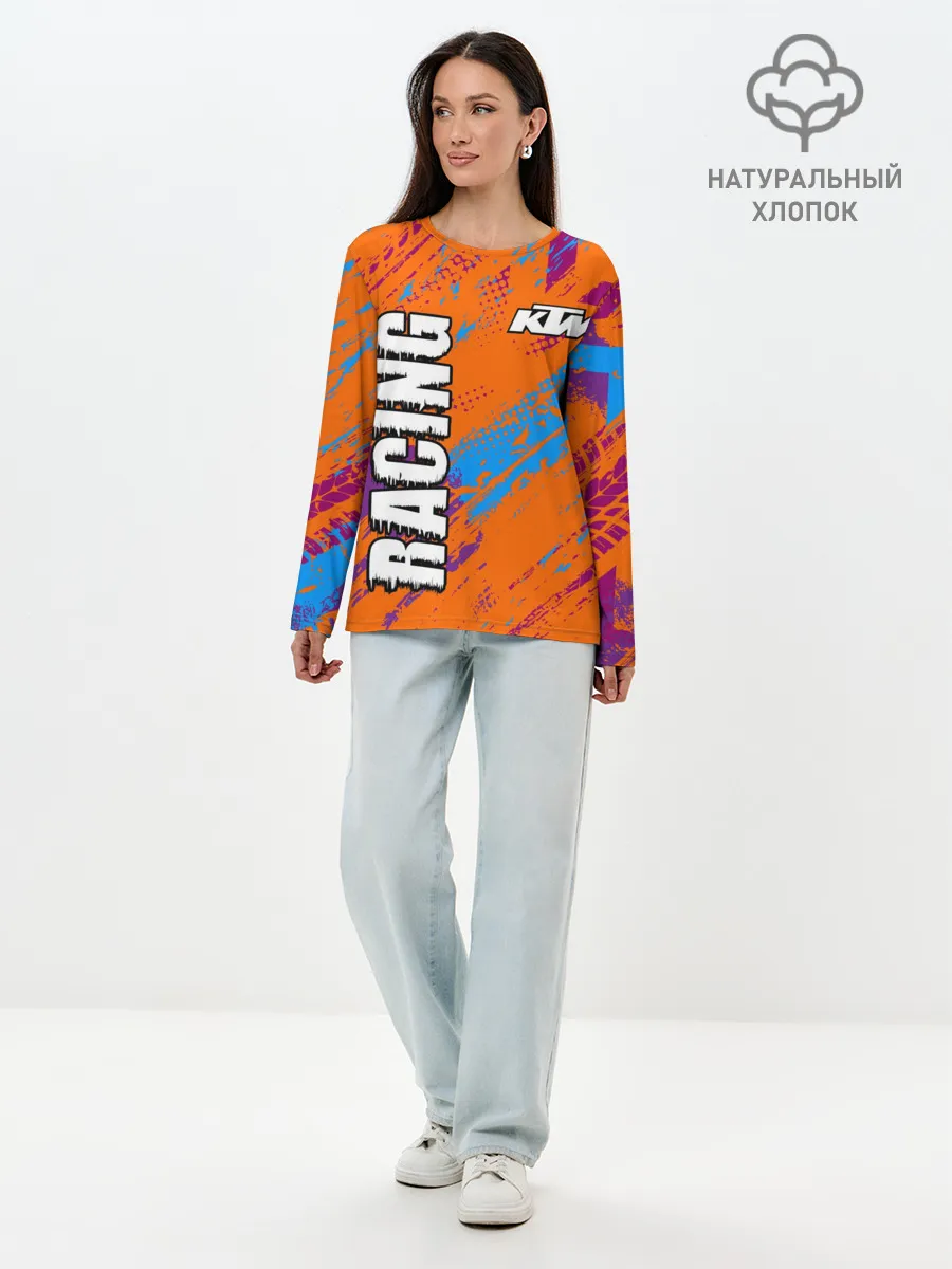 Лонгслив женский. Хлопок / KTM MOTORCYCLES / КТМ МОТОЦИКЛЫ