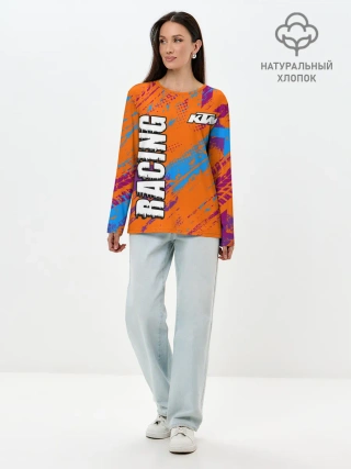 Лонгслив женский. Хлопок / KTM MOTORCYCLES / КТМ МОТОЦИКЛЫ
