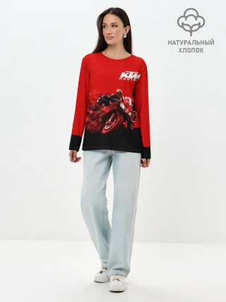 Лонгслив женский. Хлопок / KTM MOTORCYCLES / КТМ МОТОЦИКЛ