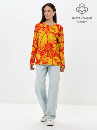 Лонгслив женский. Хлопок / НАЦИОНАЛЬНЫЙ УЗОР
