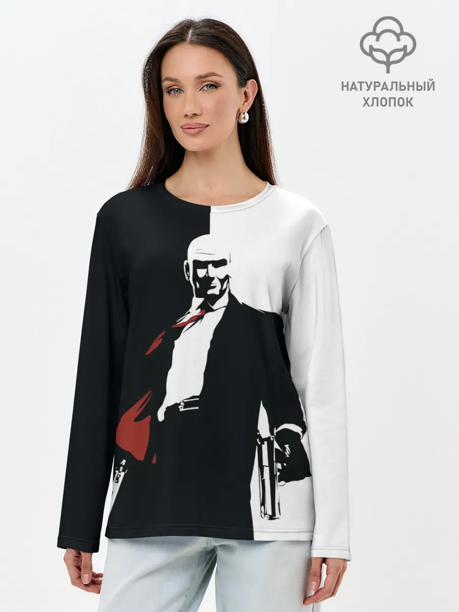 Лонгслив женский. Хлопок / Hitman BW