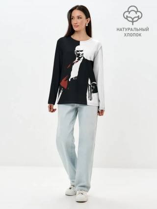 Лонгслив женский. Хлопок / Hitman BW
