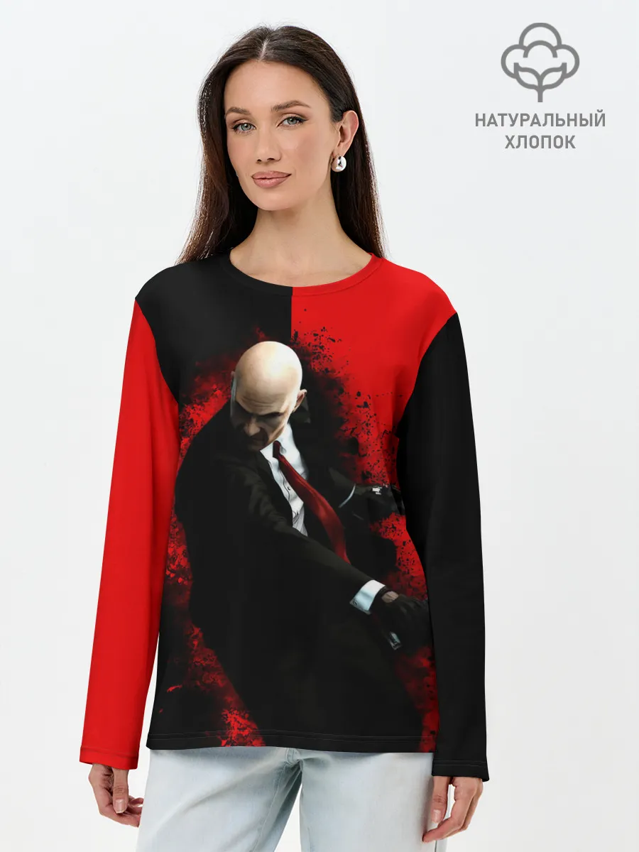 Лонгслив женский. Хлопок / Hitman splash