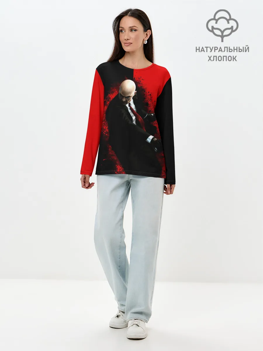 Лонгслив женский. Хлопок / Hitman splash