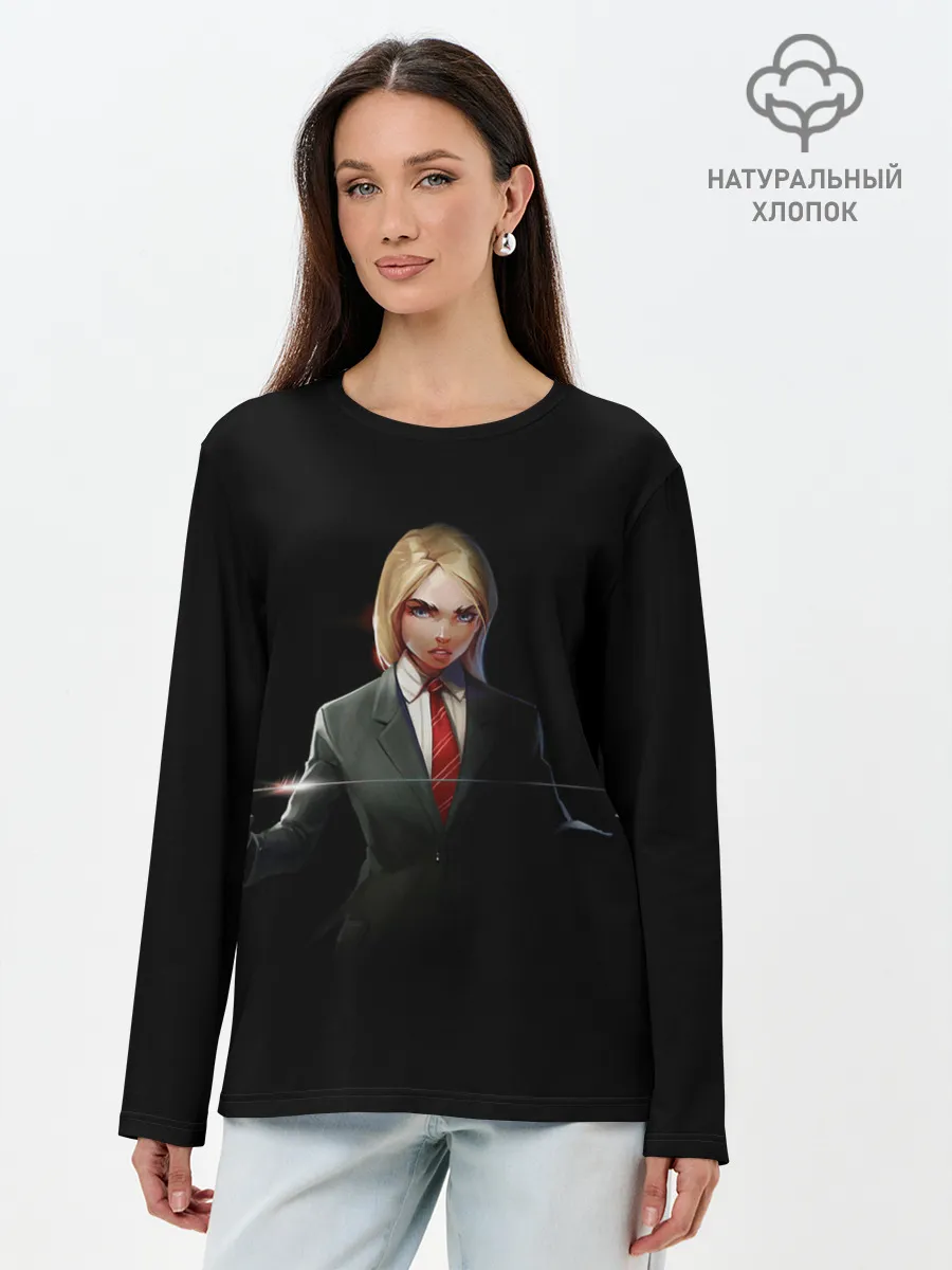Лонгслив женский. Хлопок / Hitwoman
