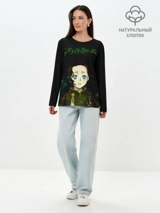 Лонгслив женский. Хлопок / Чами Паппитсон | Чёрный Клевер