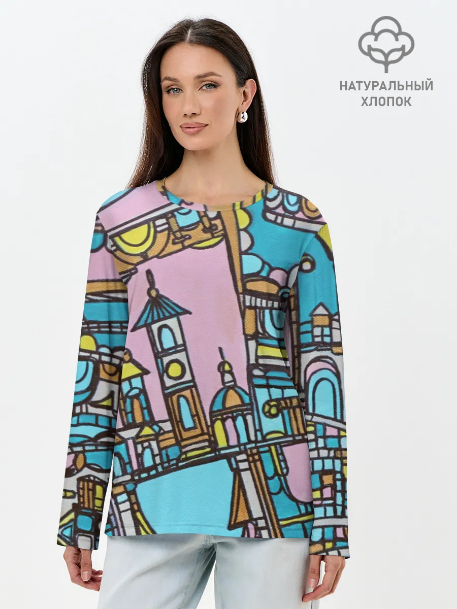 Лонгслив женский. Хлопок / Римские каникулы