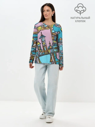 Лонгслив женский. Хлопок / Римские каникулы