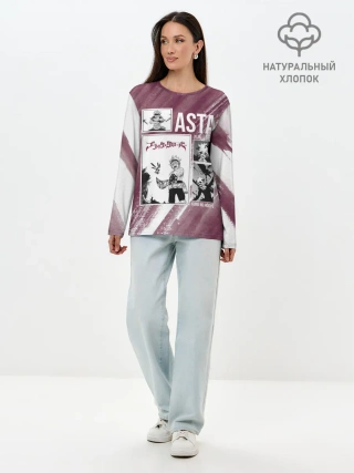 Лонгслив женский. Хлопок / Аста Либе Чёрный клевер