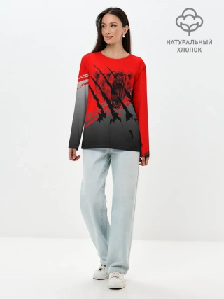 Лонгслив женский. Хлопок / Славянские символы