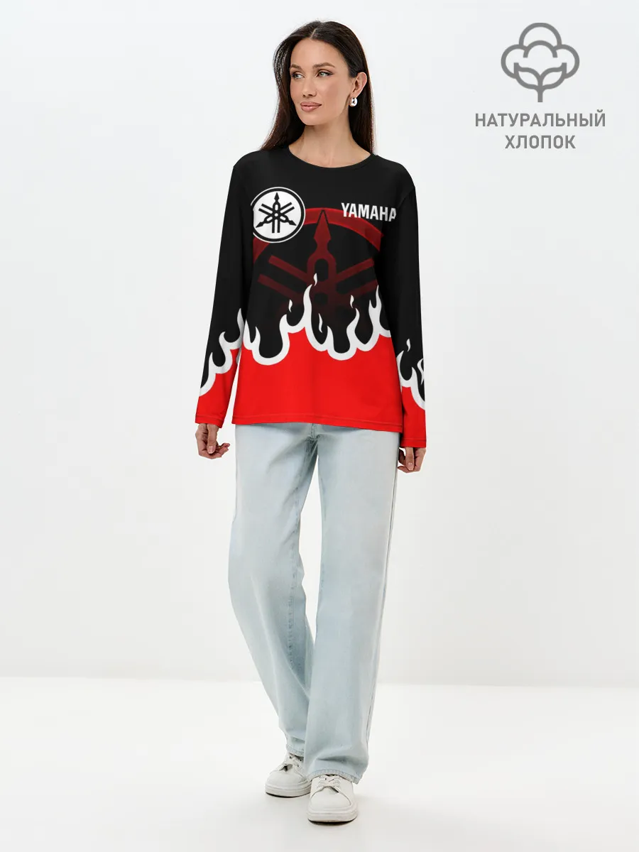 Лонгслив женский. Хлопок / YAMAHA / ЯМАХА / МОТОСПОРТ