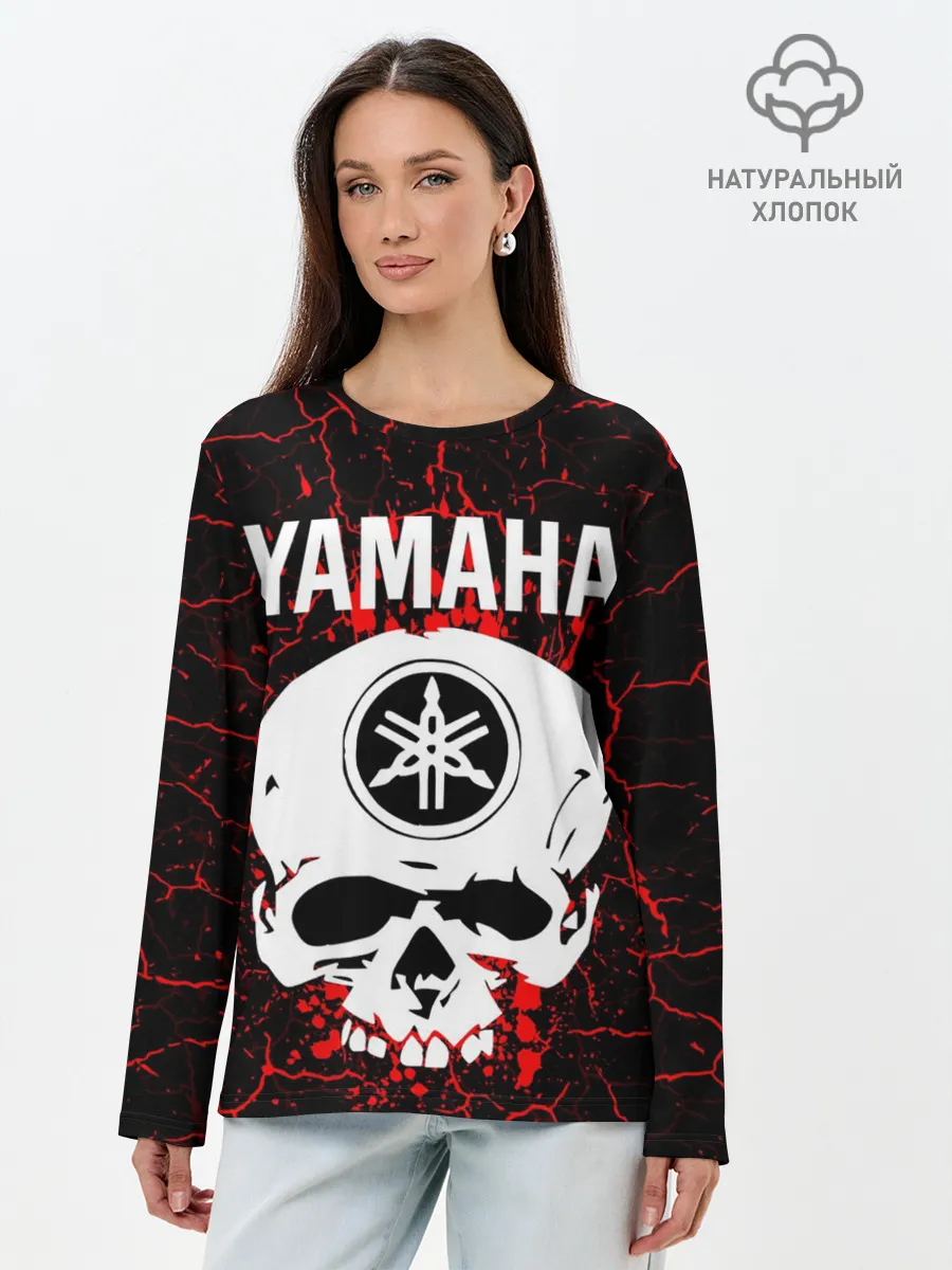 Лонгслив женский. Хлопок / YAMAHA / ЯМАХА / МОТОСПОРТ