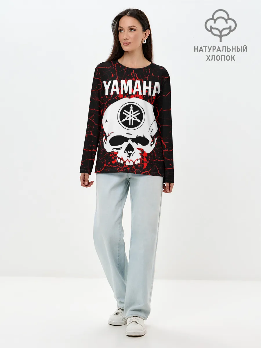 Лонгслив женский. Хлопок / YAMAHA / ЯМАХА / МОТОСПОРТ
