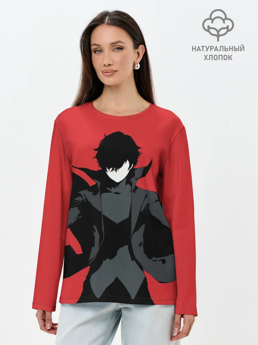 Лонгслив женский. Хлопок / Чёрный Рэн