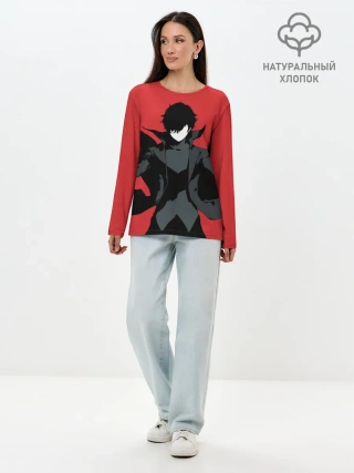 Лонгслив женский. Хлопок / Чёрный Рэн