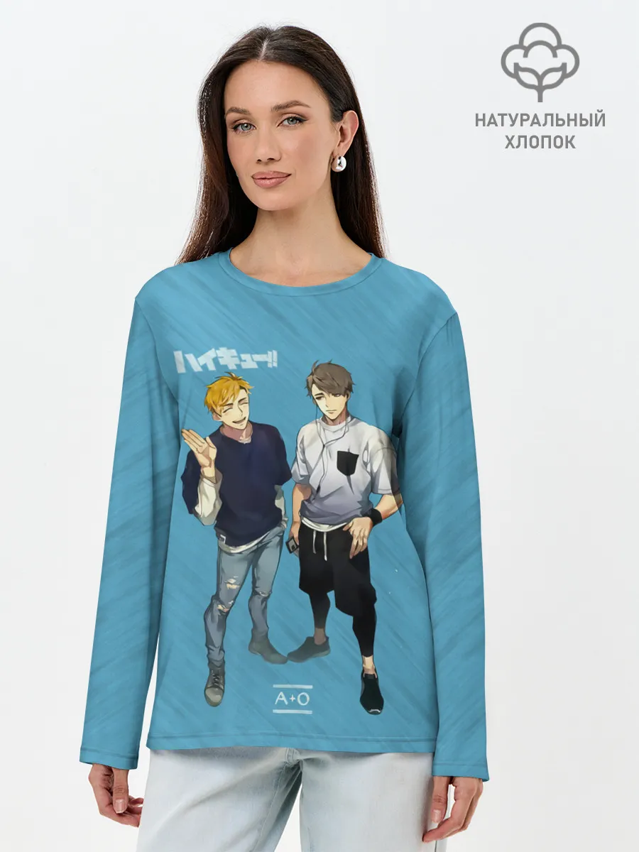 Лонгслив женский. Хлопок / Старшая Инаризаки | Haikyuu!!