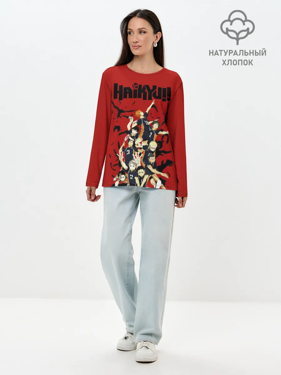 Лонгслив женский. Хлопок / Старшая Карасуно | Haikyuu!!
