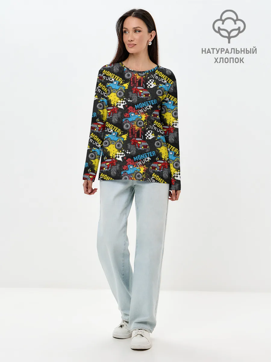 Лонгслив женский. Хлопок / MONSTER TRUCK