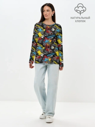 Лонгслив женский. Хлопок / MONSTER TRUCK