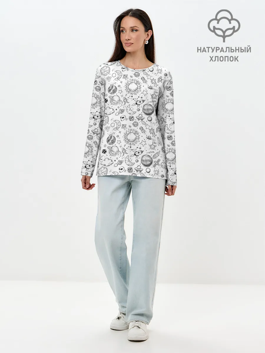 Лонгслив женский. Хлопок / Space