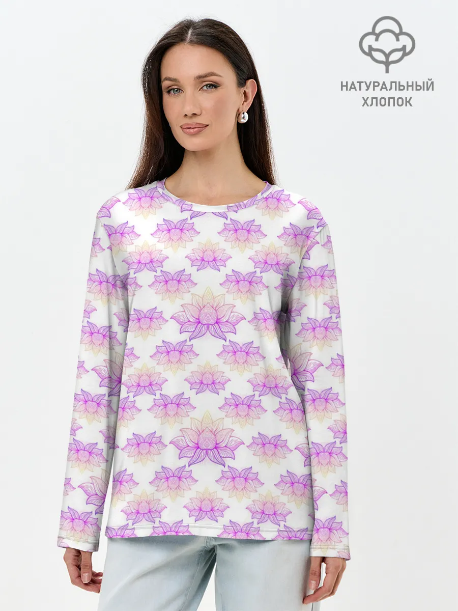 Лонгслив женский. Хлопок / Лотос