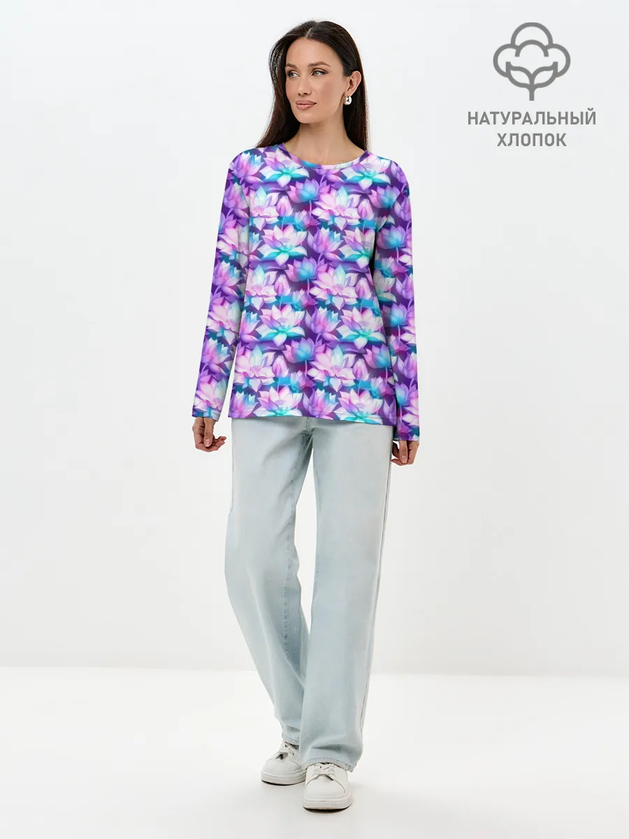 Лонгслив женский. Хлопок / Лотос