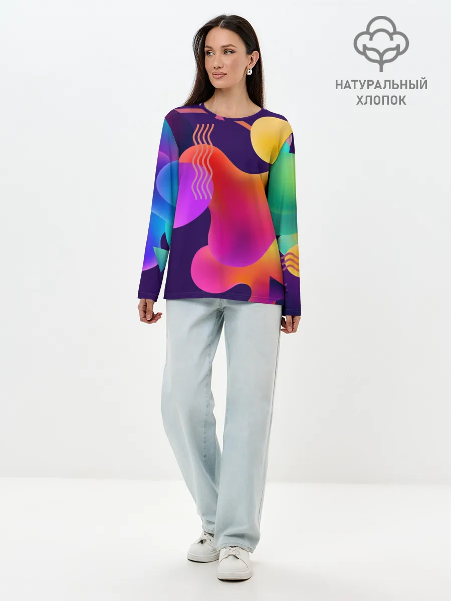 Лонгслив женский. Хлопок / Rainbow T-Shirt