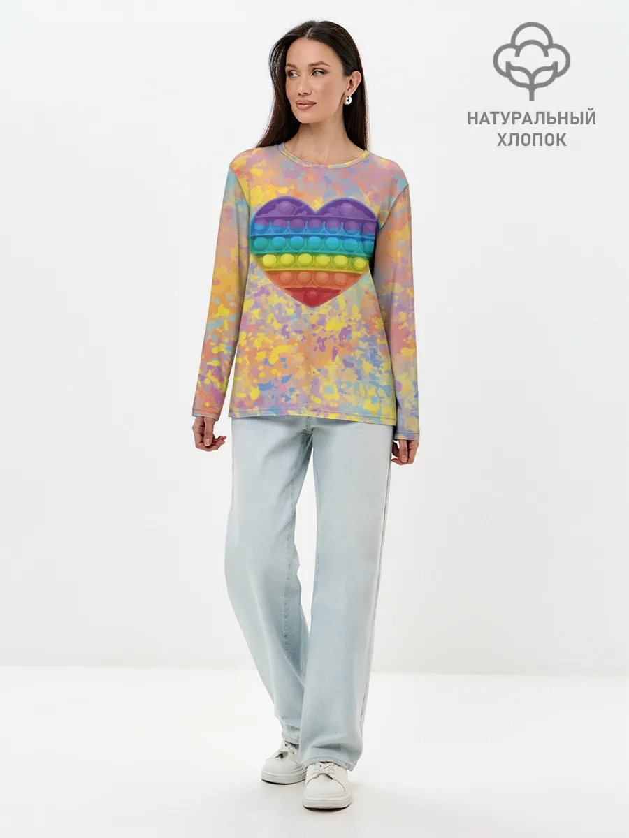 Лонгслив женский. Хлопок / Я твой поп-ит!