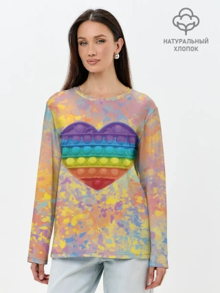 Лонгслив женский. Хлопок / Я твой поп-ит!