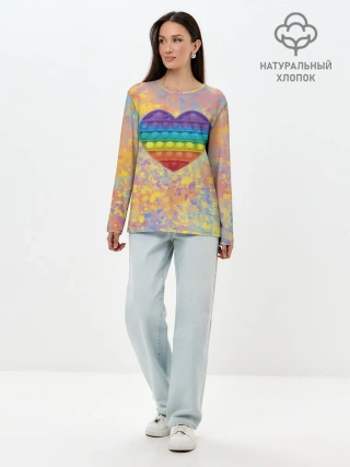 Лонгслив женский. Хлопок / Я твой поп-ит!