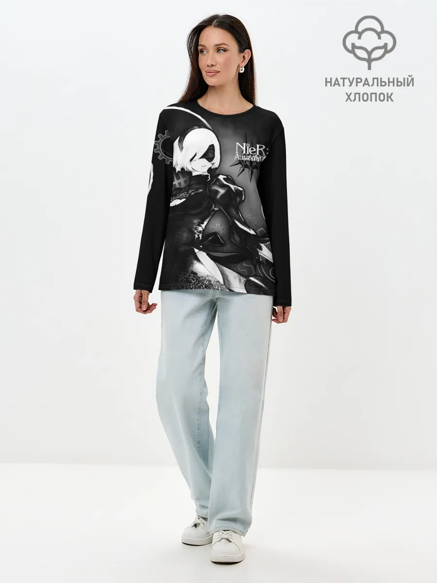 Лонгслив женский. Хлопок / 2B Nier: Automata