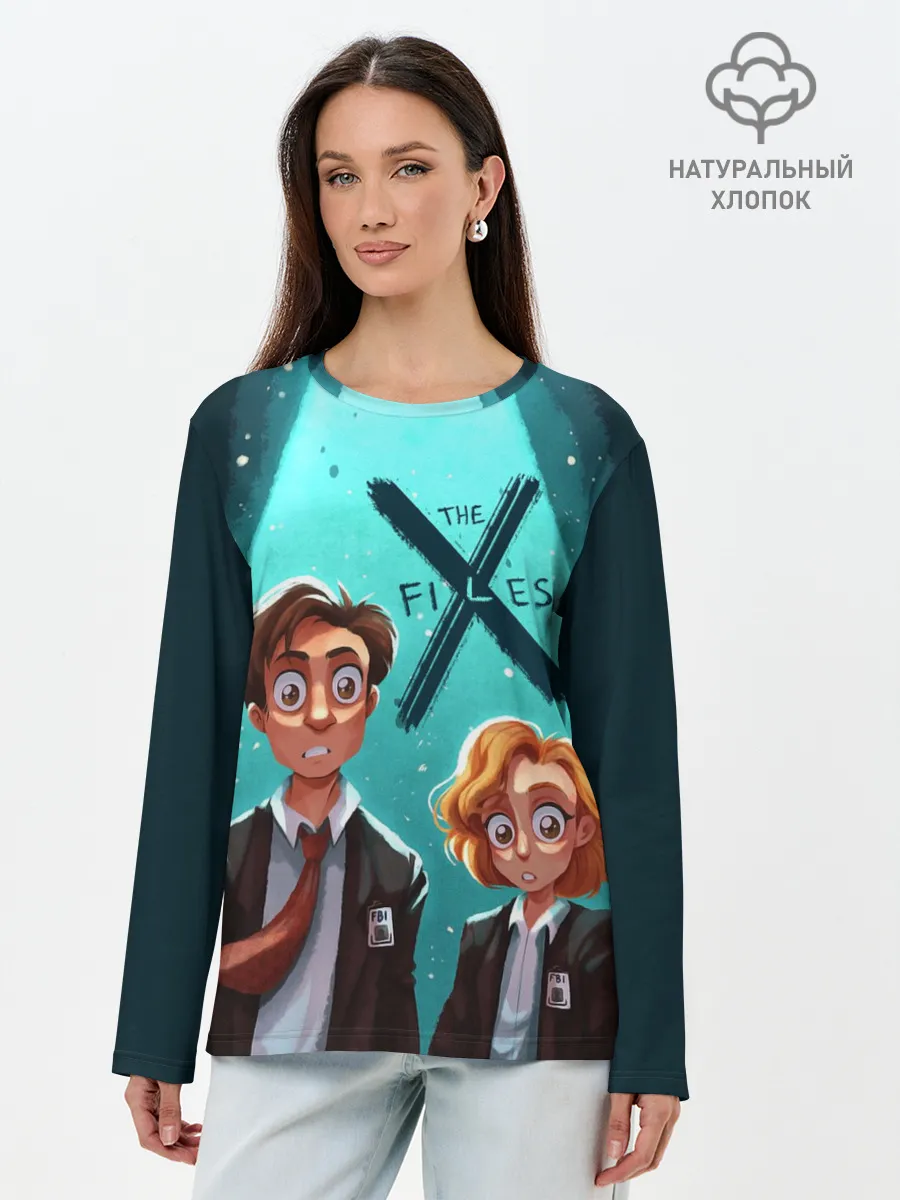 Лонгслив женский. Хлопок / Fox Mulder and Dana Scully