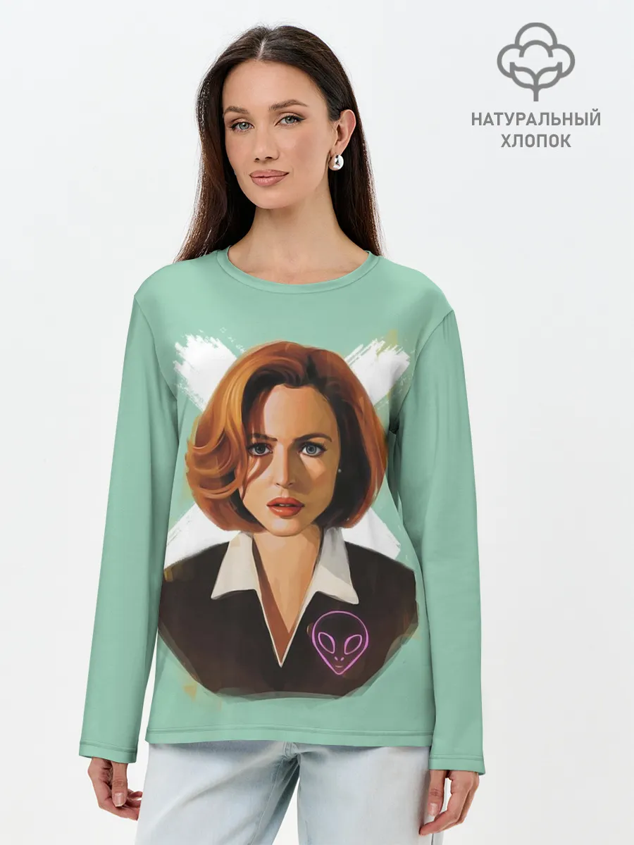 Лонгслив женский. Хлопок / Дана Скалли
