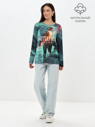 Лонгслив женский. Хлопок / Баттлфилд 2042
