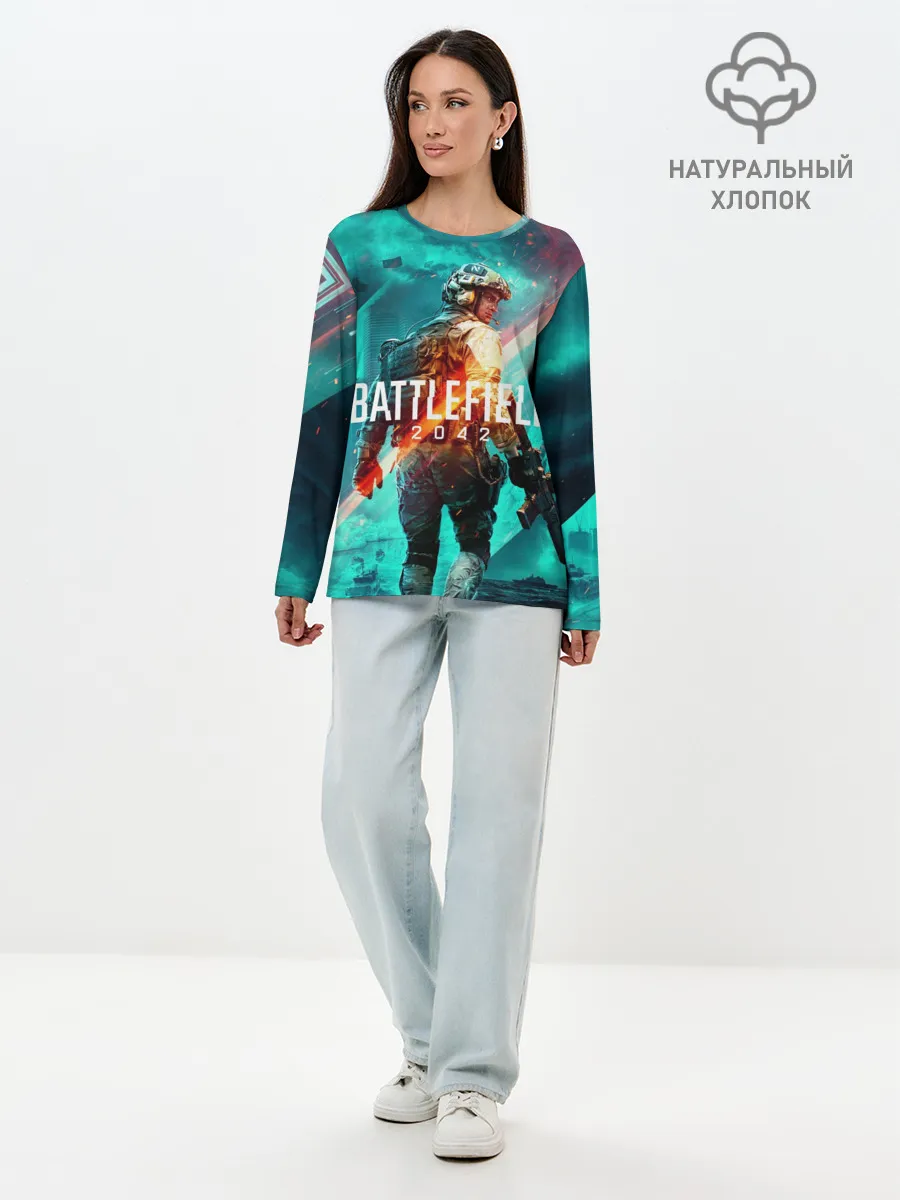Лонгслив женский. Хлопок / Battlefield 2042