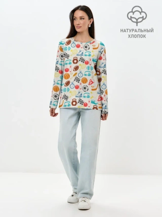 Лонгслив женский. Хлопок / Спорт