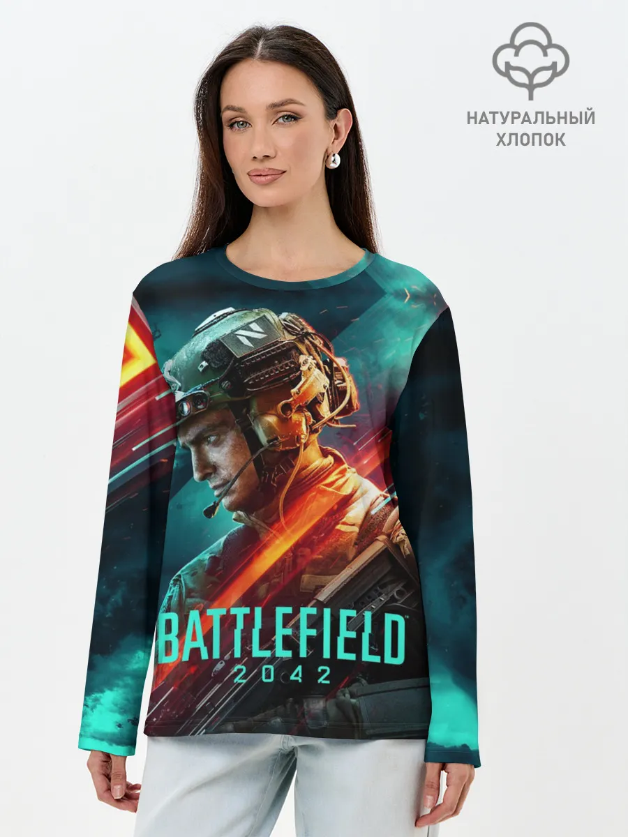 Лонгслив женский. Хлопок / Battlefield 2042 Soldier