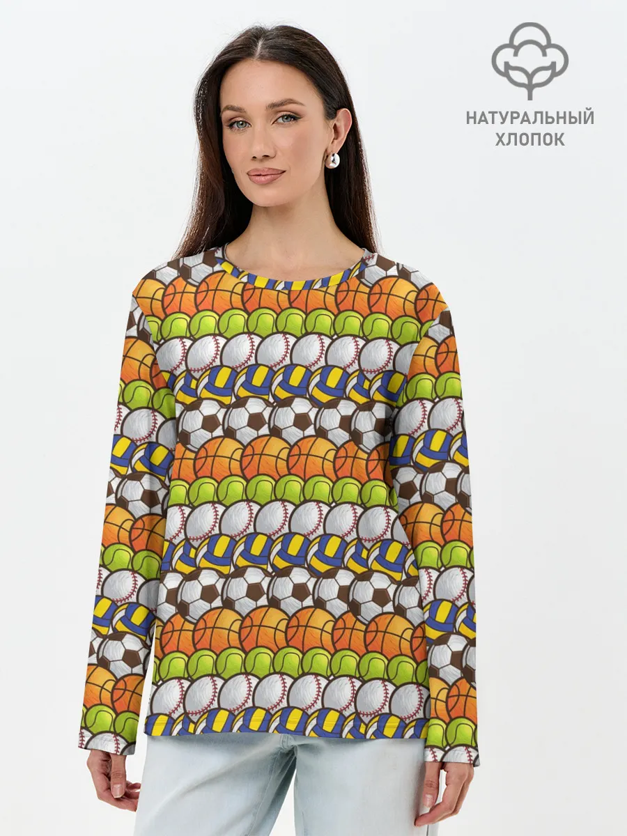 Лонгслив женский. Хлопок / Спорт с мячом