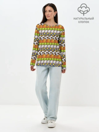 Лонгслив женский. Хлопок / Спорт с мячом