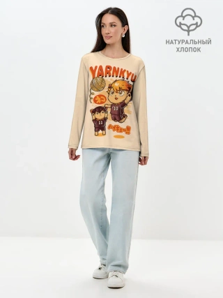 Лонгслив женский. Хлопок / YARNKYU Haikyu!! | ЯКУ Хайкью!!