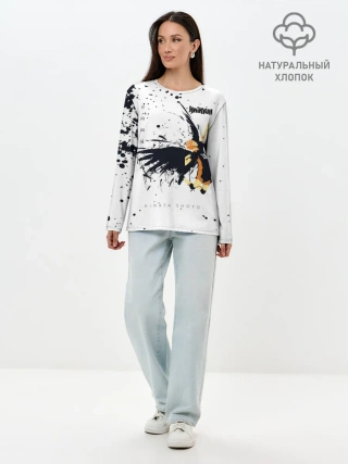 Лонгслив женский. Хлопок / Шоё Хината с крыльями Haikyuu!!