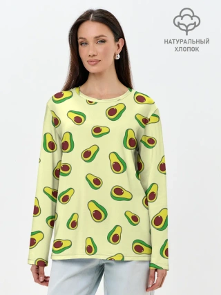 Лонгслив женский. Хлопок / Авокадо / Avocado